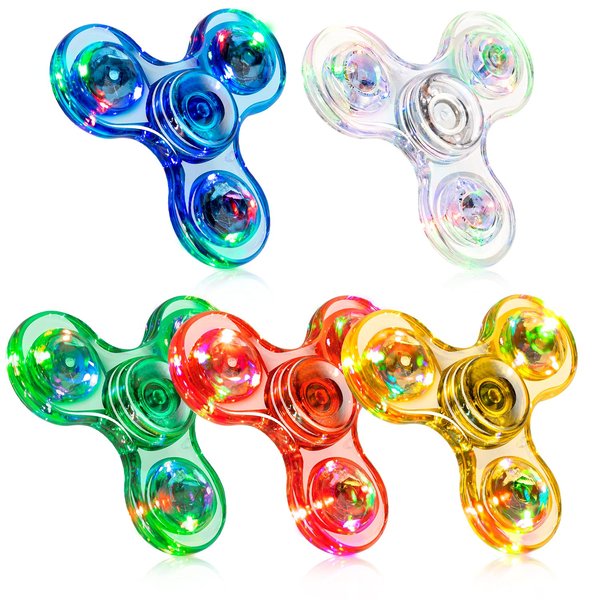 FIGROL 5 Pack Fidget Spinners｜LED Light Up Fidget Spinners for Children｜Easter Gifts Easter Basket Stuffers Party Favors｜Goodie Bag Stuffers Birthday Gifts Classroom Prizes