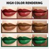 BADCOLOR 3 Colors Matte Liquid Lipstick Set, Green Brown Burgandy Dark Red Halloween Lip Makeup, Highly Pigmented Long Lasting Lip Stain, Smudge Proof Waterproof Velvet Nonstick Cup Lip Gloss Set