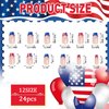 4th of july nails，patriotic style french press on nails，independence day nails，square long press on nails， Full Cover Stick on Nails for Woman 24Pcs (nail-014, 12)