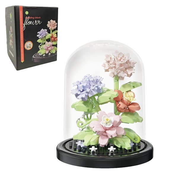 WULOBOOI Assembly Bonsai Tree Flowers Micro Bricks Building Set with Dust Cover,Artificial Flowers Botanical Collection for Home Decor, Creative Gifts for Adults Women Boys Girls,302 Pieces