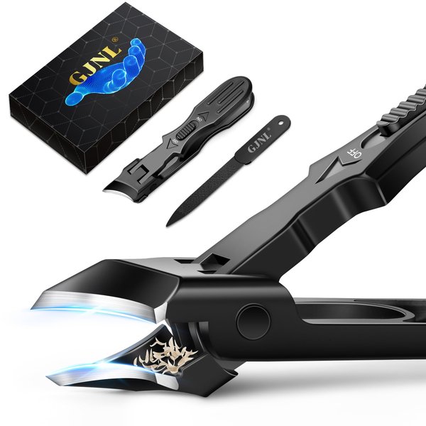 2024 New Toenail Clippers for Thick Toenails for Seniors, Toe Nail Clippers for Men Thick Ingrown Nails with Wide Jaw, Upgrade Slanted Curved Sharp No Splash Fingernail Clipper Cutters with Catcher