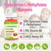 Vazatisi L-Methylfolate 15 mg Gummies with Methyl B12, Folate Supplement for Mood, Brain Health, Immune Support, Raspberry Flavor, 120 Count