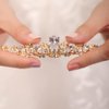 JWICOS Gold Princess Tiara Crown for Girls Wedding Headband Headpieces for Birthday Pageant Prom Bridal Party Photography