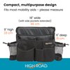 High Road Walker Bag, Wheelchair Caddy and Mobility Scooter Pouch with Cup Holders, Easy Access Pockets and Secure Buckled Straps