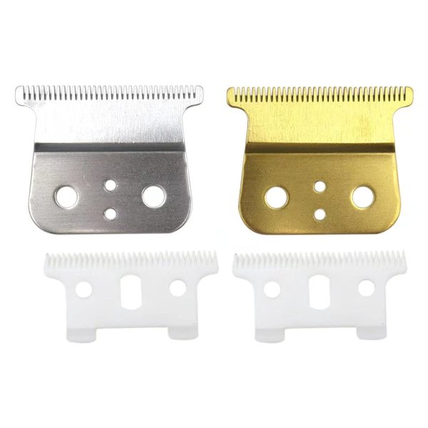 2 Pairs of Replacement T-Shaped Blade Hair Clippers Replacement T-Shaped Beard Trimmer Replacement Kit (Gold and Silver Short Teeth)