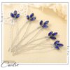 Casdre Crystal Bride Wedding Hair Pins Bridal Hair Piece Wedding Hair Accessories for Women and Girls (Pack of 5) (B Blue)