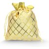 Small Drawstring Bags – Reusable Fabric Pouches for Gifts, Jewelry, Party Favors, Crafts & Storage (Cream & Golden) (Design 2)