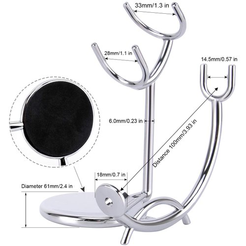 PerPro Straight Razor stand With Perfect double layer stainless steel Shaving Soap Bowl and Shaving Brush Natural Solid Wood Handle