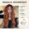 testar Auburn Wigs For White Women Long Wavy Middle Part Auburn Red Wigs Copper Hair Wigs Natural Lace Hair line Wig Synthetic Heat Resistant Wigs For Girls Daily Cosplay Use 26 IN