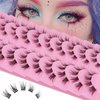 outopen 10 Pairs Cluster Lashes Natural Look Manga Lash Clusters C Curl Wispy Individual Eyelashes Cat Eye Lashes DIY Eyelash Extensions(B01-TM25)