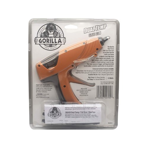 Gorilla Dual Temp Full-Size Hot Glue Gun Kit with 45 Hot Glue Sticks