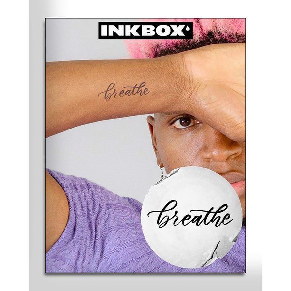 Inkbox Temporary Tattoos, Semi-Permanent Tattoo, One Premium Easy Long Lasting, Water-Resistant Temp Tattoo with For Now Ink - Lasts 1-2 Weeks, Breathe Tattoo, 3 x 3 in, Inhale