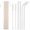 Set of 4 Reusable Metal Straws, Long Stainless Steel Straw with Cleaning Brushes and Case, Drinking for 30 oz and 20 oz Tumblers.