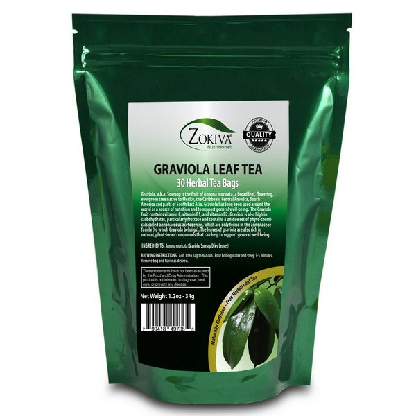 Graviola Tea (30 Bags) Soursop - Annona muricata - Guanabana - Premium Quality 100% Pure Leaf