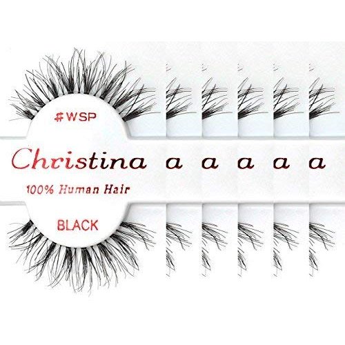 Christina 100% Human Hair False Eyelashes (#WSP-6Pack)