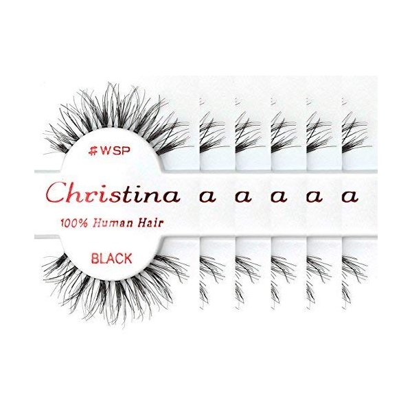 Christina 100% Human Hair False Eyelashes (#WSP-6Pack)
