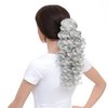 SWACC 12-Inch Ponytail Extensions Synthetic Clip in Drawstring Curly Ponytail Hairpiece Jaw Clip Hair Extension (Silver Gray)