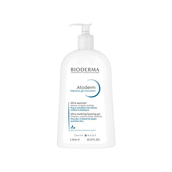 Bioderma Atoderm Intensive Foaming Gel - Ultra Rich Body Wash, Unscented, 33.8 Fl Oz