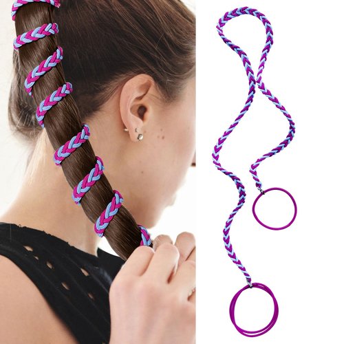 Spriral Hair Ties Sprots Ponytail Holders, Elastic Braided Hair Tie No Tangled, Pony Tail Wrap for Long Hair for Gym, Swimming, Diving 35" Colorful