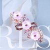 YienDoo Fancy Bridal Rhinestone Hair Clip Pin Barrette Purple Flower Bow Crystal Hairpin Barrette Sparkly Glitter Wedding Headwear Crystal Hair Clip Hair Shiny Hair Holder Accessories for Women Girl