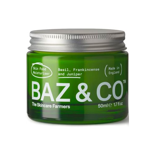BAZ & CO Skin Food Moisturizer Face Cream for Men 1.7 Fl Oz with Basil, Frankincense and Juniper