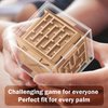 Fidget Puzzle Cube Toy for Adults - 6-Sided Wooden Brain Teaser Magic Cube for Anxiety Relief,Handheld Fidget Maze Cube IQ Balance Games for Travel,Christmas Fidget Gifts for Kids Men Teenage Boys