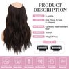 S-noilite One Piece Clip in Hair Extensions 18 Inch U-Shaped Dark Brown Hair Extensions Weft with 5 Clips 3/4 Full Head Long Wavy Synthetic Curly One Piece Thick Hairpieces for Women,#6/8