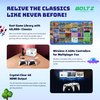 Boltz Retro Stick Gaming Stick – Retro Gaming Console with 40,000+ Classic Video Games, 9 Emulators, 256GB Storage, Plug & Play 4K HDMI Output, Includes 2 Wireless 2.4GHz Controllers