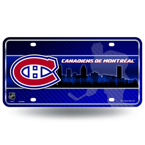 Rico Industries Metal License Plate Tag, Montreal Canadiens , 6 x 11.5-inches