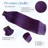 Tape in Hair Extensions Real Human Hair Purple Invisible Remy Hair 14 inch Tape Hair Extensions Seamless Skin Weft Extensions 20pcs 30g for White Women