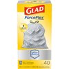 Glad ForceFlex Tall Kitchen Drawstring Trash Bags, 13 Gal, OdorShield, 40 Ct