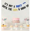 KEWUFD It's Not A Party Until The Cops Show Up Banner, Police Retirement Party Decorations Supplies For Police Officer Graduation Party Decorations, Police Theme Birthday Party Decor Sign Black Blue Glitter