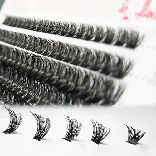 Yudel Lash Clusters Kit, DIY Lash Extension Kit Individual Clusters Lashes Kit Reusable Lash Clusters Eyelash Extension Kit Lengthening Wisps 8-16mm MIX 80D Curl False Eyelashes