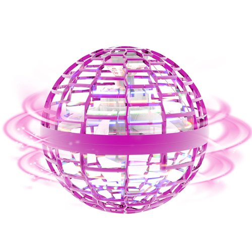 FLYNOVA Pink Ball Toy for Girls,Flying Fidget Spinner with Lights,Cool Christmas Birthday Gifts for Boy Age 6-12+ Year Old,Fun Outdoor Play Game Party Favor,Autism Sensory Toys for Autistic Children