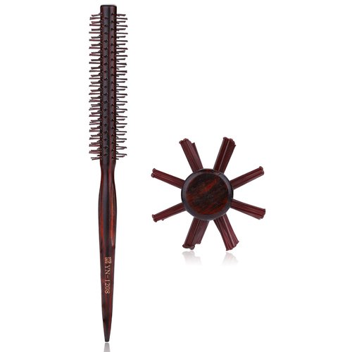 PERFEHAIR Small Round Hair Brush for Blow-drying, 1 Inch, Nylon Bristle Roller Hairbrush for Styling Men's & Women's Short, Thin, Fine Hair or Beard