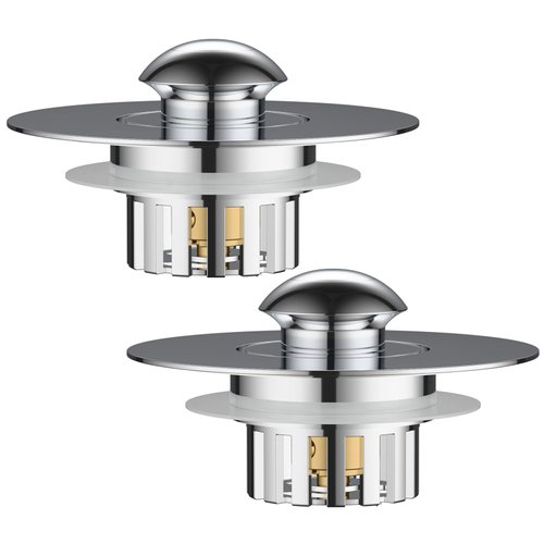 2 Pack Bathtub Drain Stopper with Hair Catcher, Pop Up Tub Stopper Plug Cover with Filter Basket, Separate Design for Easy to Clean, Anti-Clogging, Universal for 1.4"-1.9" Hole