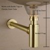 TRUSTMI Brass Pop Up Sink Drain Stopper with overflow Bathroom Faucet Vessel Vanity Sink Drainer, Brushed Gold