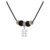 Delight Jewelry Silvertone 3-D Eye shadow Makeup Palette - Two-tone Cross Black Beaded Necklace, 18"+2"