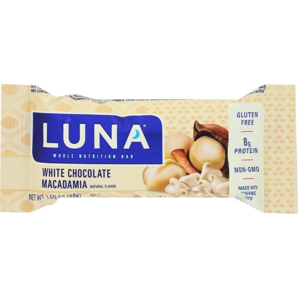 Clif Bar Luna Bar - Organic White Chocolate Macadamia Nut - Case of 15 - 1.69 oz