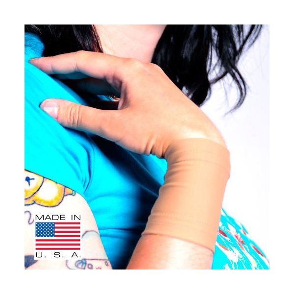 Tat2X Ink Armor Premium Wrist 3" Tattoo Cover Up Sleeve - Super Comfy - U.S. Made - Light - XL2X (single wrist cover sleeve)