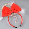 2Pcs Halloween Red Bow Headband Christmas Red Big Bowknot Cute Girl Adult Party Decoration Headdress Christmas Cosplay Costume Halloween Makeup Handmade Headdress Hair Band Bow Headbands for Women