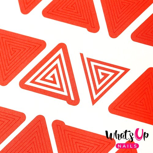 Whats Up Nails - Triangle Spiral Vinyl Tape Stencils for Nail Art Design (2 Sheets, 80 Strips Total)