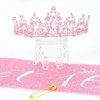 YARIEW Pink Sweet 16 Sash and Tiara Set, Sweet 16 Birthday Decorations for Girls, Birthday Crown and Sash, 16th Birthday Gifts for Girls, Sweet Sixteen Gifts for Girls…