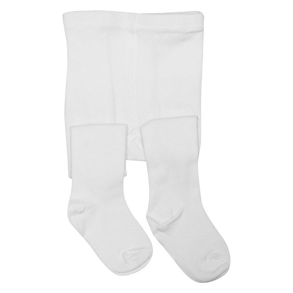 BEAR MUM Baby Girls' Seamless Organic Cotton Tights White 1-2Year