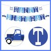 55Pcs Little Blue Truck Farm Theme 1st Birthday Party Decoration with Beep Beep Happy Birthday Banner Blue Truck Beep One Cake Topper for Kids Boys Girls First Birthday Party Supplies