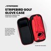 Stripebird - Golf Performance Gloves Holder Case (Major Red) - Protect and Keep Golf Gloves Dry - Moisture Free Storage Design - Includes Golf Bag Clip for Golfers