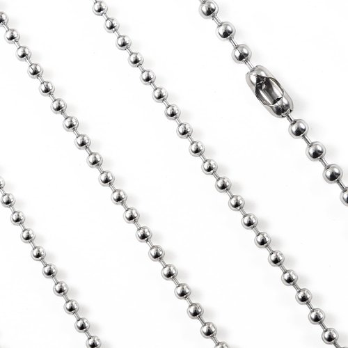 Tangyinrd 120 Inch Ceiling Fan Pull Chain, Beaded Pull Chains Extension, Light Chain Pulls Extenders Great Pulling Force Stainless Steel with 10 Matching Connectors 2 Styles (3mm, Silver)
