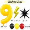 Red Black Yellow Number 9 Balloon Kit for Kids Party, 9 Balloon Cartoon Birthday Party Decorations, 9 Balloon Number for Kids Cartoon Birthday Party Decorations Supplies