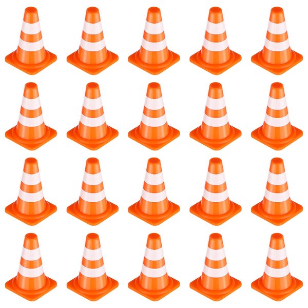 Gadpiparty 50Pcs Miniature Traffic Signs for Kids Mini Traffic Cones Training Road Block Toy Cones for Multipurpose Construction Theme Party Engineering Pretend Play Sports Activity