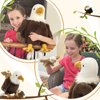 BENINY 4Pcs Bald Eagle Stuffed Animal Plush, 18 Inch Mommy Eagle Plush with 3 Baby Bald Eagles, Stuffed Bald Eagle Plushie Toy Gifts for Boys and Kids